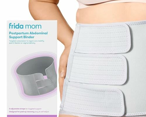 Frida Mom Belly Binder Postpartum Recovery, for Natural Delivery & C-Section Recovery, 9" High Adjustable Compression Wrap