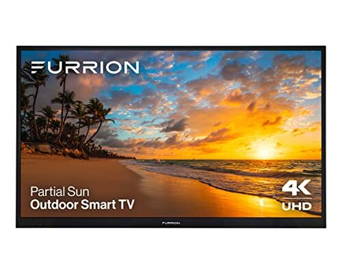 Furrion Aurora 50-Inch Partial-Sun 4K Outdoor Smart TV - Weatherproof Television w/ HDR10, Anti-Glare, 750-Nit LED Screen, Impact-Resistant Screen, External Antenna for Partially Sunny Outdoor Areas