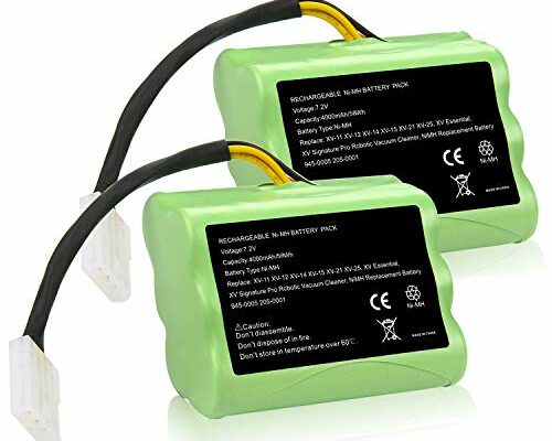 Futurebatt [2-Pack] High Capacity 4000mAh 7.2V Battery for Neato XV-11 XV-12 XV-14 XV-15 XV-21 XV-25, XV Essential, XV Signature Pro, Robotic Vacuum NI-MH Battery 945-0005 205-0001