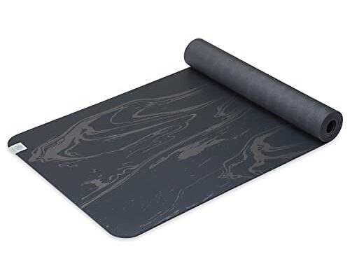 Gaiam Dry-Grip Yoga Mat - 5mm Thick Non-Slip Exercise & Fitness Mat for Standard or Hot Yoga, Pilates and Floor Workouts - Cushioned Support, Non-Slip Coat - 68 x 24 Inches - Marbled