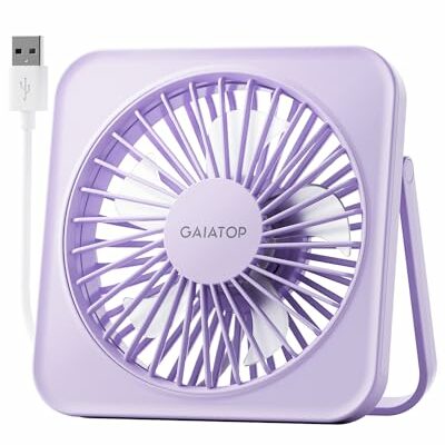 Gaiatop USB Desk Fan, 5 Inch Personal Fan Small Portable Table Fan with 180° Tilt Folding and 3 Speeds, Strong Wind Ultra Quiet Personal Cooling Fan For Office Home Bedroom Desktop Travel