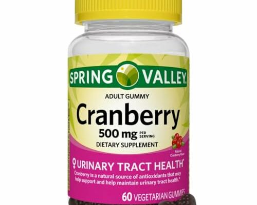 Generic Spring Valley Cranberry Gummies Dietary Supplement, 500 mg, 60 Count