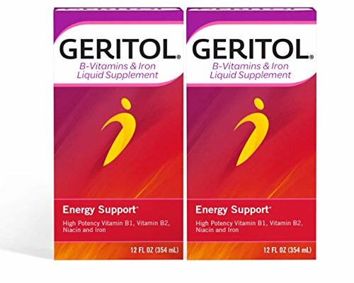 Geritol B-vitamins and Iron Liquid Supplement, 12-ounce, 2 Count