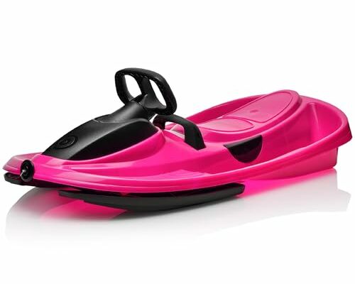 Gizmo Riders Stratos Snow Sled for Kids 2 Person Steerable Snow Bobsled, Kids Sled, Toddler Sled for Ages 3 and Up, Plastic Sled with Brake & Anti-Slip Seat, Racing Sleds for Kids, Holds 250 lbs