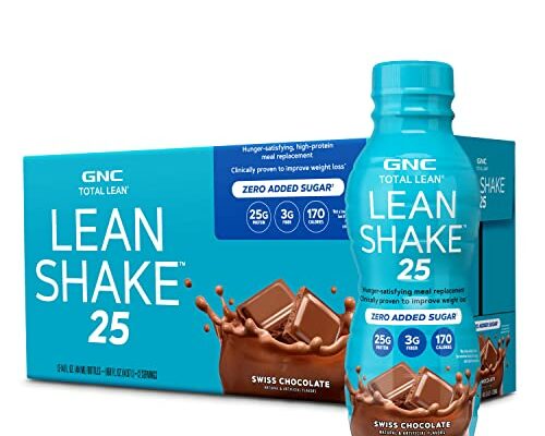 GNC Total Lean Lean Shake 25 - Swiss Chocolate - 12 Bottles