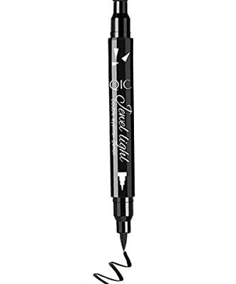 Go Ho Black Liquid Eyeliner Stamp,Eyeliner Stamp Wingliner,Winged Eyeliner Stamp for Cat Eyes,Double-Side Waterproof Liquid Eyeliner Pen,Long-lasting Smudge-proof Eye Liner Makeup Tools,1 PC