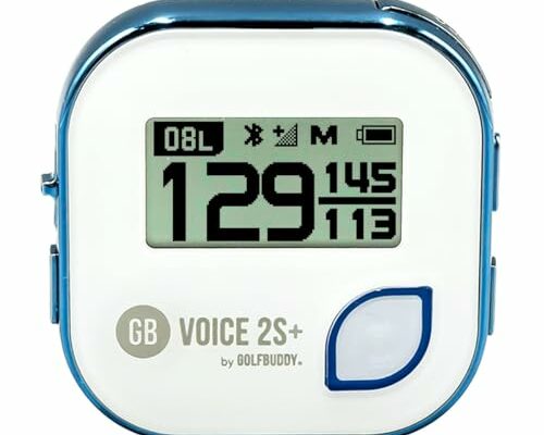 GOLFBUDDY Voice 2S+ Talking GPS Rangefinder, Clip on Hat Golf Navigation, Slope Mode on/Off, 18 Hours Battery Life, Shot Distance Measurement, Preloaded with 40,000 Courses Worldwide (Blue)