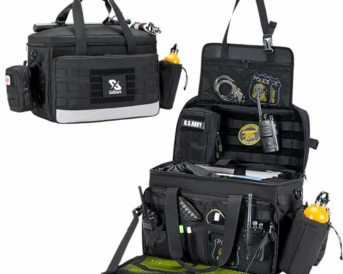 Golkcurx Patrol Bag Law Enforcement, Police Gear Bag, Car Organizer for Vehicle Passenger Seat with MOLLE System and Cup Holders