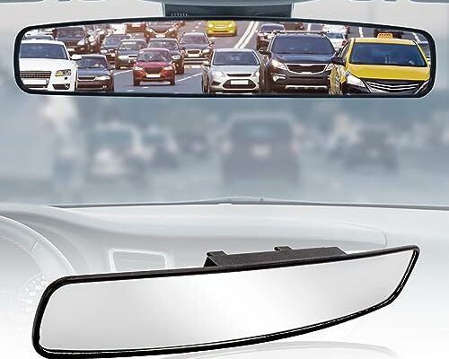 GOODYEAR [SUPER LARGE] 17” Panoramic Rear View Mirror for Cars/SUVs, [PROMOTES SAFETY] Helps with PARALLEL PARKING, Fits ALL VEHICLES, Wide Angle Backseat Passenger Viewer, Extra Wide Size