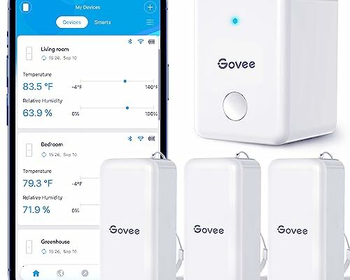 Govee WiFi Hygrometer Thermometer Sensor 3 Pack, Indoor Wireless Smart Temperature Humidity Monitor with Remote App Notification Alert, 2 Years Data Storage Export, for Home, Greenhouse
