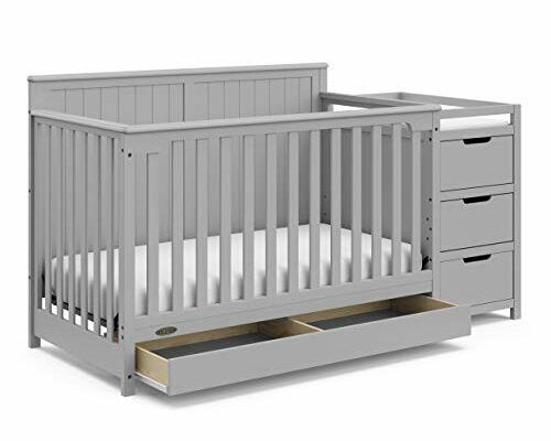 Graco Hadley 5-in-1 Convertible Crib and Changer with Drawer (Pebble Gray) – Crib and Changing-Table Combo with Drawer, Includes Changing Pad, Converts to Toddler Bed, Daybed and Full-Size Bed