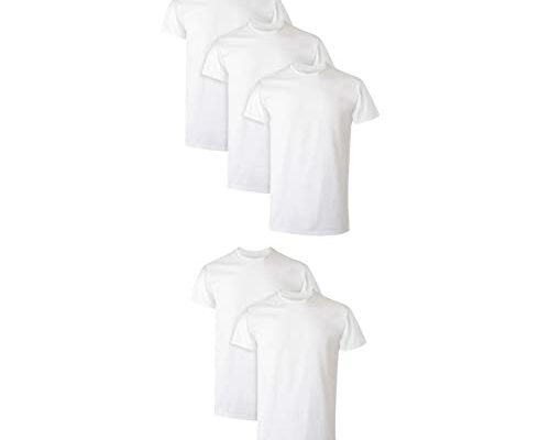 Hanes Mens Moisture-wicking Crewneck Performance Undershirt, 5-pack, White, X-Large US