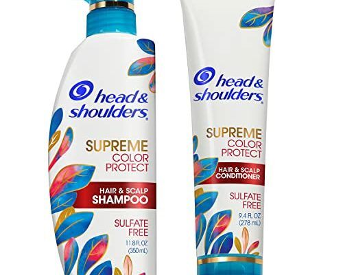 Head & Shoulders Dandruff Shampoo and Conditioner, Supreme Color Protect with Argan Oil and Manuka Honey, 11.8 Oz, 9.4 Oz