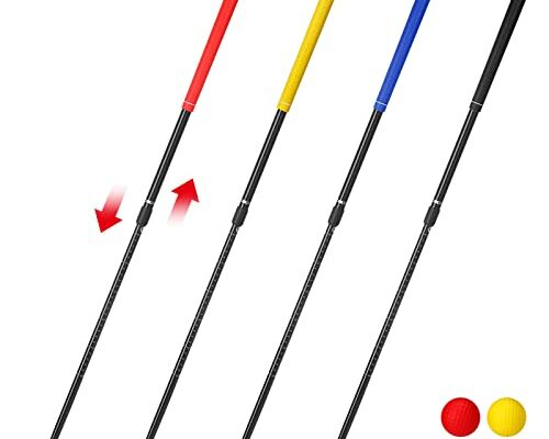 Hiboom 4 Pack Golf Putters for Men and Women Two Way Mini Golf Putter with 4 Golf Balls Adjustable Length Kids Putter Bulk for Right or Left Handed Golfers for Children Teenagers Junior (Multicolor)