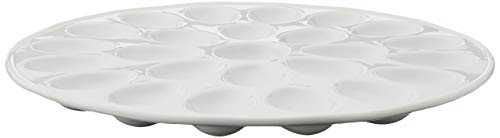 HIC Kitchen Deviled Egg Dish, Fine White Porcelain, 9-Inch