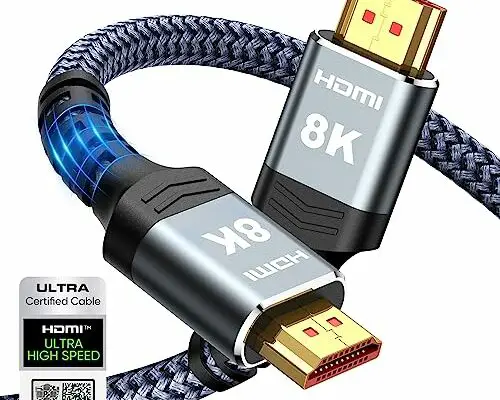 Highwings 8K 10K 4K HDMI Cable 48Gbps 6.6FT/2M, Certified Ultra High Speed HDMI® Cable Braided Cord-4K@120Hz 8K@60Hz, DTS:X, HDCP 2.2 & 2.3, HDR 10 Compatible with Roku TV/PS5/HDTV/Blu-ray