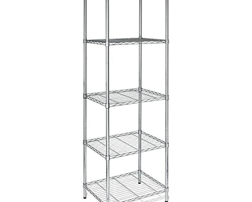 Honey-Can-Do SHF-01054 5-tier chrome shelving unit, 250 lbs