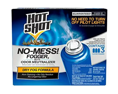 Hot Shot No Mess! Fogger With Odor Neutralizer, Kills Carpenter Ants, Spiders & Fleas, 3 Count, 1.2 Ounce