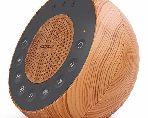 Housbay White Noise Machine with 31 Soothing Sounds, 5W Loud Stereo Sound, Auto-Off Timer, Adjustable Volume, Sleep Sound Machine for Baby, Kid, Adult -Wood Grain