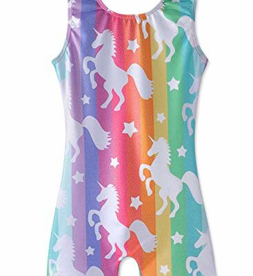 HOZIY Leotards for Girls Gymnastics Unicorn 4t 5t Kids Leo Child Biketards Bodysuits Crop Tops for Girls Tumbling Outfits Unitard Sparkle