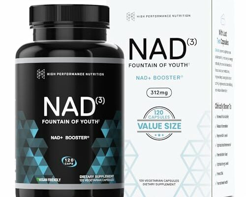 HPN Supplements NAD3 NAD+ Booster | Size 2 Month Supply | Clinically Proven & Independently Tested - Metabolic Repair | 312 mg/ Serving - 120 Capsules