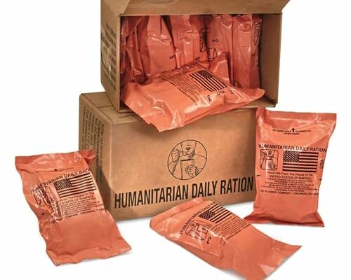 Humanitarian Daily Ration MRE Case – 5 US FEMA Emergency rations MRE Varieties - Low Sodium Pre cooked w/Entree, Side Dishes for Hunting, Camping & More, 10 pack, Inspection Date 1/2024 or Better.