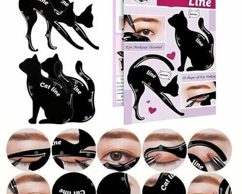 IDDFEVE 4 Pcs Eyeliner Stencils for Cat Eye Winged and Smokey Eyeshadow Applicators Shaper Tool Guide (10 Different Effects)