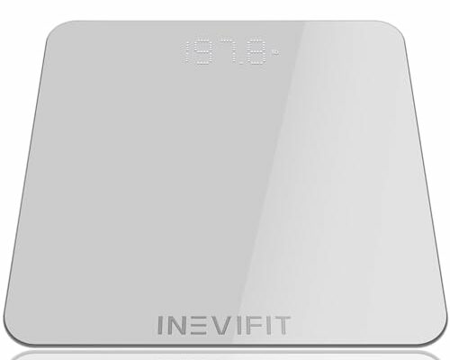 INEVIFIT Bathroom Scale, Highly Accurate Digital Bathroom Body Scale, Measures Weight up to 400 lbs. Includes Batteries