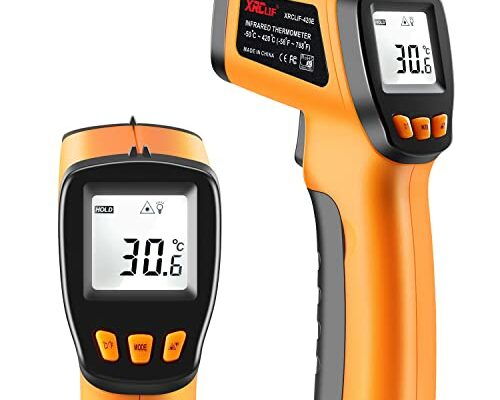 Infrared Thermometer Gun -58°F to 788°F, Laser Temperature Gun with Adjustable Emissivity, Non Contact Laser Thermometer for Cooking/BBQ/Pizza Oven/Grill & Engine - Heat Temperature Gun