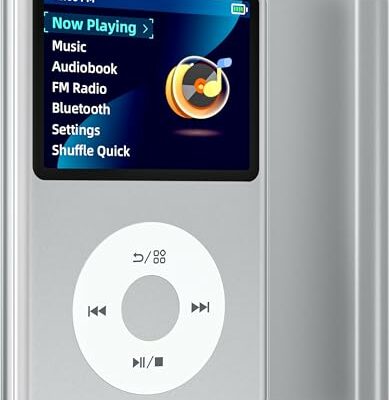 Innioasis 128G Mp3 Player with Bluetooth, 2.4" Portable Mini HiFi Sound Bluetooth Walkman Digital Music Player Storytelling Player for Kids (Silver)