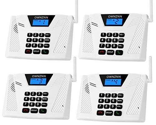 Intercoms Wireless for Home [Upgraded 2024] Hand Free 5300 Feet Range Intercom Real Time, Two Way Communication Home Intercom System with Group Call Full Duplex Intercom for Office Hotel House(4 Pack)