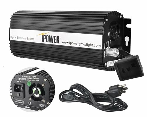 iPower 400W Ballast, Digital Dimmable Electronic Horticulture Ballast, Suit for Hydroponic HPS MH Grow Light System, Black