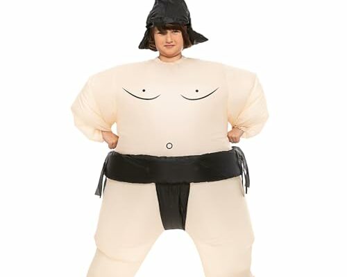 IRETG Inflatable Costume for Kids(3'9" - 4'9") Halloween Funny Blow-Up Sumo Wrestling Suits