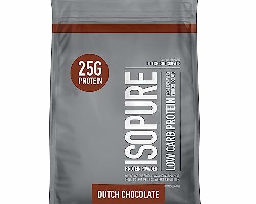 Isopure Protein Powder, Low Carb Whey Isolate, Gluten Free, Lactose Free, 25g Protein, Keto Friendly, Dutch Chocolate, 103 Servings(Pack of 1), 7.5 Pound (Packaging May Vary)