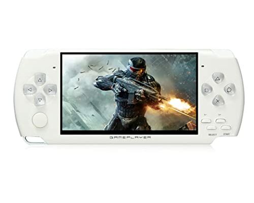 JXD Handheld Game Console 4.3 inch 8GB Built in 2000 Games for Multiple Simulators X6 Retro Video Game Console Mp3/4/Ebook TV Out Mini Hand Portable Game Player Device Holiday (White)