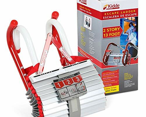 Kidde Fire Escape Ladder, 2-Story Rope Ladder, Extends to 13-Feet, Anti-Slip Rungs