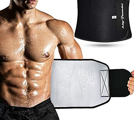 KingPavonini Waist Trainer Waist Trimmer Sweat Belt for Men Women Black