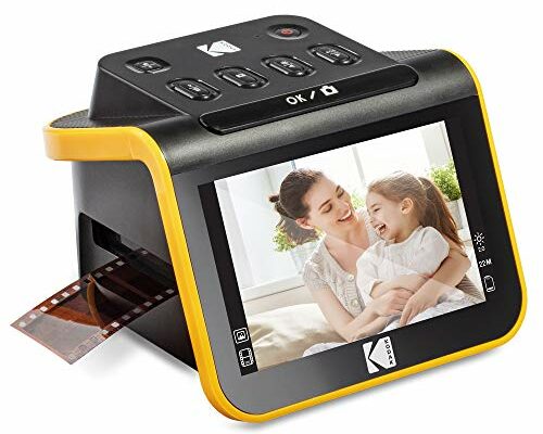 Kodak Digital Film Scanner, Film and Slide Scanner with 5” LCD Screen, Convert Color & B&W Negatives & Slides 35mm, 126, 110 Film to High Resolution 22MP JPEG Digital Photos, Black