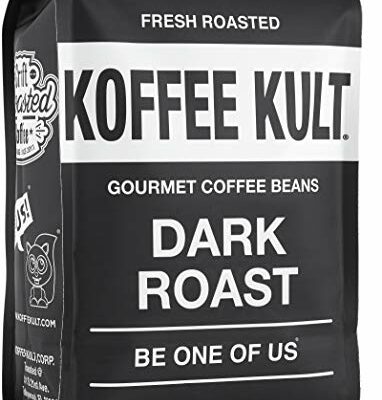 Koffee Kult Dark Roast Whole Bean Coffee - Small Batch Gourmet Aromatic Artisan Blend 100% Arabica Coffee Beans Organically Sourced (Dark Roast, 32oz)