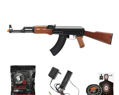 Lancer Tactical Gen 2 Airsoft Full Steel AK-47 Airsoft AEG Rifle with Battery & Charger 400 FPS-Wood (LT-728-G2)