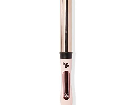 L'ANGE HAIR Le Curl Titanium Curling Wand | Professional Curling Iron for All Hair Types | Clip Free Hair Curler | Best Curling Wand for Relaxed Curls & Beach Waves | Blush 1.25” (32MM)