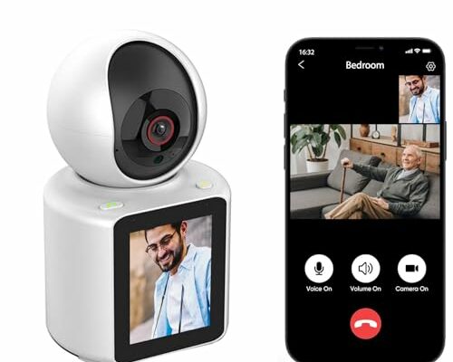 LASTCOW Two-Way Video Calling Camera with 2.8 inch HD Screen, 1080P Indoor Home Security Camera, Indoor Home Nanny Camera,Baby/Elder/Nanny/Dog/Pet Camera with Phone App