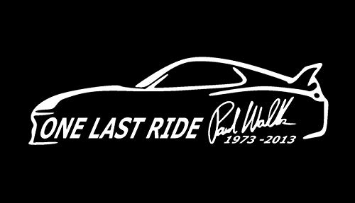 Legacy Innovations LLI One Last Ride RIP Paul Walker Car | Decal Vinyl Sticker | Cars Trucks Vans Walls Laptop | White | 5.5 x 1.6 in | LLI1625