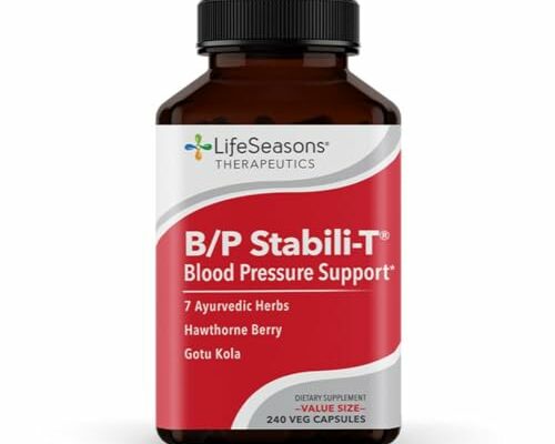 LifeSeasons - B/P Stabili-T - Blood Pressure Support - Vitamin Supplement for Healthy Heart & Blood Circulation - Ashwagandha, Arjuna, Gotu Kola & Hawthorn Berry - 240 Capsules