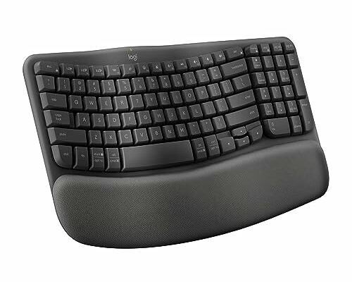 Logitech Wave Keys Wireless Ergonomic Keyboard with Cushioned Palm Rest, Comfortable Natural Typing, Easy-Switch, Bluetooth, Logi Bolt Receiver, for Multi-OS, Windows/Mac - Graphite