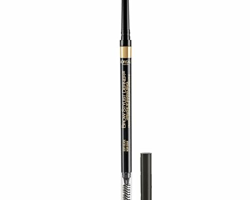 L'Oreal Paris Makeup Brow Definer Waterproof Eyebrow Pencil, Ultra-Fine Mechanical Pencil, Draws Tiny Brow Hairs and Fills in Sparse Areas and Gaps, Soft Black, 0.003 Ounce (Pack of 1)