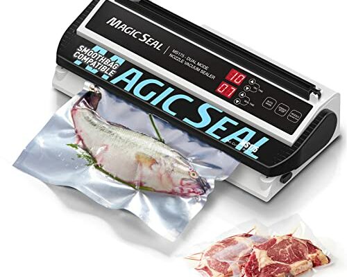 Magic Seal MS175 Vacuum Sealer Machine for Food Preservation, Nozzle Type, Compatible with Mylar Bags, Adjustable Vacuum and Sealing Time, Automatic and Manual Mode