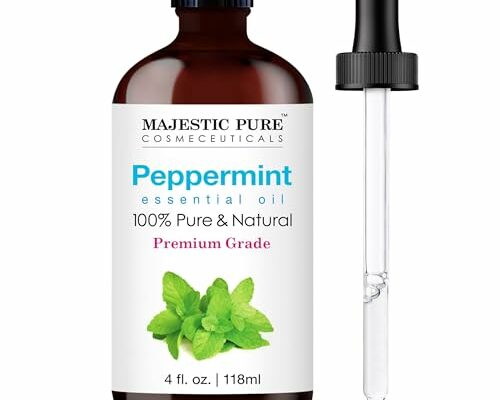 MAJESTIC PURE Peppermint Essential Oil | 100% Pure and Natural Peppermint Oil | Premium Grade Essential Oils for Hair Care, Home Diffusers, Skin, Aromatherapy, Massage and Humidifiers | 4 Fl Oz