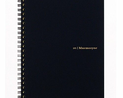 Maruman MNEMOSYNE Notebook 8.27 x 5.83 Inches (A5), 7mm ruled 24-line, 80 Sheets (N195A), Black