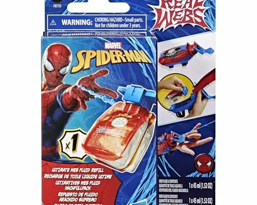 Marvel Spider-Man Real Webs Ultimate Web Fluid Refill for Real Webs Blaster Role Play Toy, Web Shooters, Super Hero Toys for Kids 5 and Up